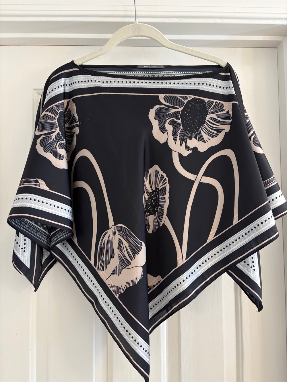 Anthropologie Printed Scarf Poncho - One Size
